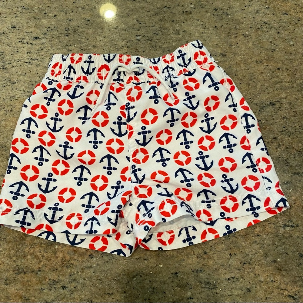 JANIE AND JACK - Nautical Swim Trunks - Red/White/Blue - Size 3-6M